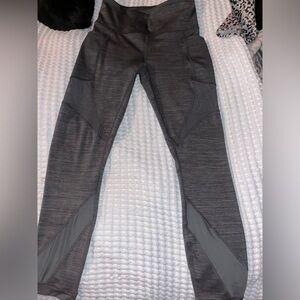 Grey athletic compression ankle leggings